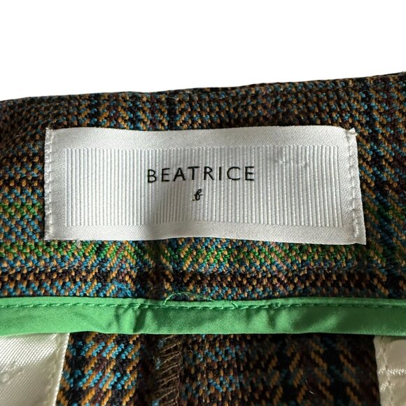 Beatrice B Plaid Flat Front Wide Leg Pants Women's Multicolor Office Business - Picture 8 of 13